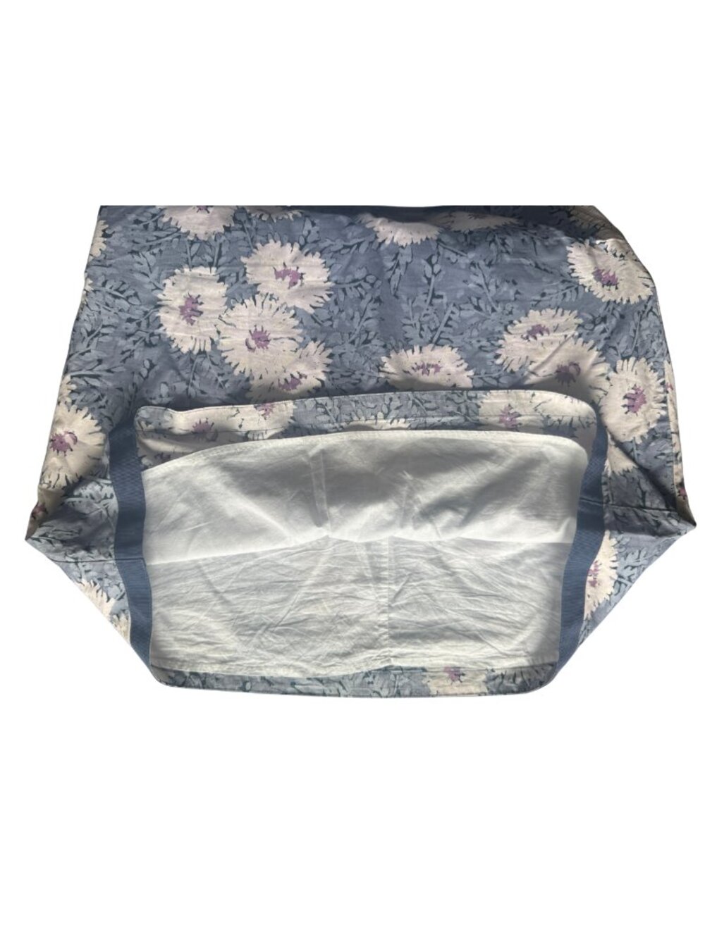 L.L. Bean Favorite Fit Straight Floral Cotton Skirt Size 10 Regular Blue Daisy - Picture 3 of 5